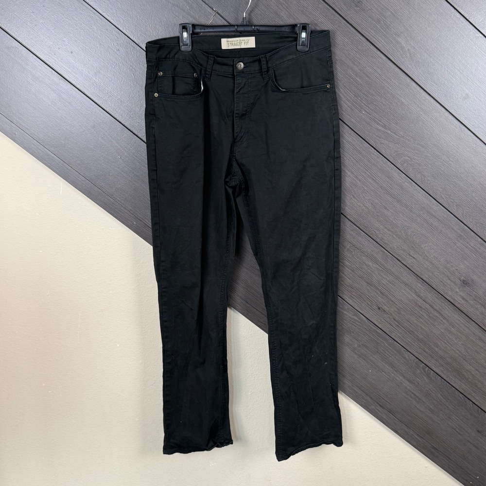 Wrangler Jeans Co Men's Straight Fit Black Jeans 34x32 Stretch Classic Denim